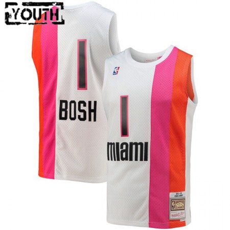 Dres Miami Heat Chris Bosh 1 Mitchell Ness 2011-2012 Hardwood Classics Swingman - Dječji Dres Miami Heat Chris Bosh 1 Mitchell Ness 2011-2012 Hardwood Classics Swingman - Dječji